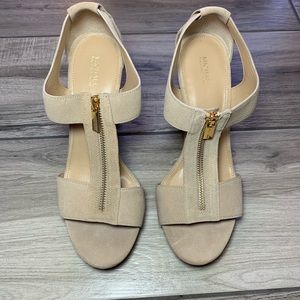 Michael Kors leather Berkeley Tan Suede Sandals